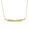 Thumbnail Image 0 of Eternally Bonded 0.04 CT. T.W. Diamond Collar Tie Sideways Bar Necklace in 14K Gold - 16"