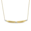 Thumbnail Image 1 of Eternally Bonded 0.04 CT. T.W. Diamond Collar Tie Sideways Bar Necklace in 14K Gold - 16"
