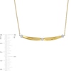 Thumbnail Image 1 of Eternally Bonded 0.04 CT. T.W. Diamond Collar Tie Sideways Bar Necklace in 14K Gold - 16"