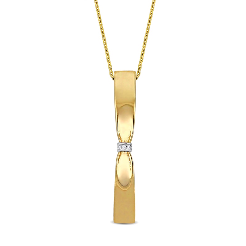 Main Image 1 of Eternally Bonded Diamond Accent Collar Tie Bar Pendant in 14K Gold