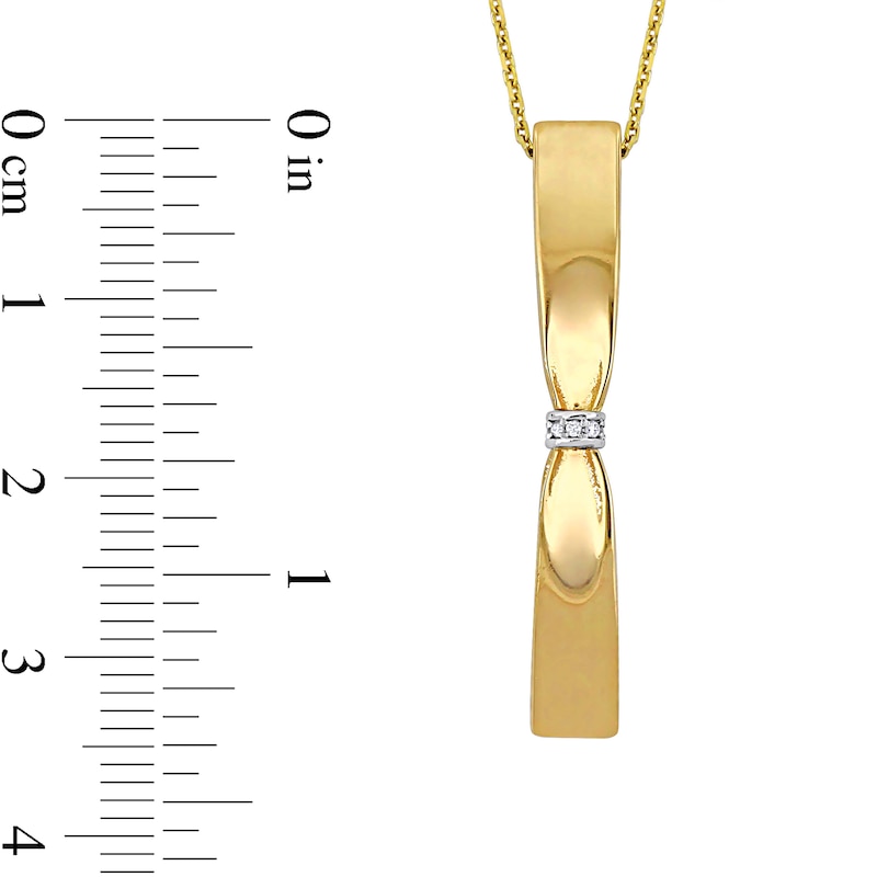 Main Image 2 of Eternally Bonded Diamond Accent Collar Tie Bar Pendant in 14K Gold