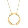 Thumbnail Image 1 of Eternally Bonded 0.05 CT. T.W. Diamond Collar Tie Circle Pendant in 14K Gold