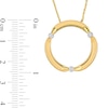 Thumbnail Image 2 of Eternally Bonded 0.05 CT. T.W. Diamond Collar Tie Circle Pendant in 14K Gold