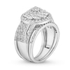 Thumbnail Image 4 of 1.45 CT. T.W. Diamond Frame Celtic-Style Flower Bridal Set in 10K White Gold