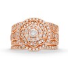 Thumbnail Image 3 of 1.45 CT. T.W. Diamond Frame Celtic-Style Flower Bridal Set in 10K Rose Gold