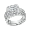 Thumbnail Image 1 of 1.29 CT. T.W. Cushion Multi-Diamond Bow-Tie Bridal Set in 10K White Gold