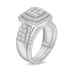 Thumbnail Image 4 of 1.29 CT. T.W. Cushion Multi-Diamond Bow-Tie Bridal Set in 10K White Gold
