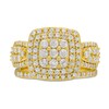 Thumbnail Image 3 of 1.29 CT. T.W. Cushion Multi-Diamond Bow-Tie Bridal Set in 10K Gold
