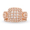 Thumbnail Image 3 of 1.29 CT. T.W. Cushion Multi-Diamond Bow-Tie Bridal Set in 10K Rose Gold