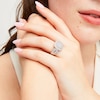 Thumbnail Image 2 of 1.95 CT. T.W. Cushion Multi-Diamond Frame Split Shank Vintage-Style Bridal Set in 10K White Gold