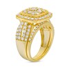Thumbnail Image 4 of 1.95 CT. T.W. Cushion Multi-Diamond Frame Split Shank Vintage-Style Bridal Set in 10K Gold