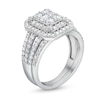 Thumbnail Image 3 of 1.23 CT. T.W. Emerald Multi-Diamond Elongated Art Deco Split Shank Bridal Set in 10K White Gold