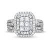 Thumbnail Image 4 of 1.23 CT. T.W. Emerald Multi-Diamond Elongated Art Deco Split Shank Bridal Set in 10K White Gold
