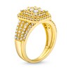 Thumbnail Image 3 of 1.23 CT. T.W. Emerald Multi-Diamond Elongated Art Deco Split Shank Bridal Set in 10K Gold