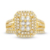 Thumbnail Image 4 of 1.23 CT. T.W. Emerald Multi-Diamond Elongated Art Deco Split Shank Bridal Set in 10K Gold