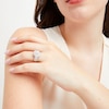 Thumbnail Image 2 of 1.45 CT. T.W. Diamond Cushion Triple Row Octagon Frame Bridal Set in 10K White Gold