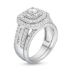 Thumbnail Image 3 of 1.45 CT. T.W. Diamond Cushion Triple Row Octagon Frame Bridal Set in 10K White Gold