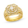 Thumbnail Image 1 of 1.45 CT. T.W. Diamond Cushion Triple Row Octagon Frame Bridal Set in 10K Gold