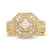 Thumbnail Image 4 of 1.45 CT. T.W. Diamond Cushion Triple Row Octagon Frame Bridal Set in 10K Gold
