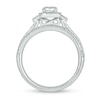 Thumbnail Image 3 of 0.74 CT. T.W. Diamond Cushion Frame Chevron Collar Hidden Infinity Bridal Set in 10K White Gold
