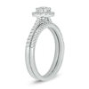 Thumbnail Image 2 of 0.73 CT. T.W. Diamond Cushion Frame Hidden Infinity Bridal Set in 10K White Gold