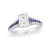 Thumbnail Image 0 of Vera Wang Love Collection 1.45 CT. T.W. Emerald-Cut Certified Diamond and Sapphire Engagement Ring in 14K White Gold