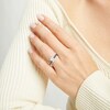 Thumbnail Image 2 of Vera Wang Love Collection 1.45 CT. T.W. Emerald-Cut Certified Diamond and Sapphire Engagement Ring in 14K White Gold