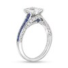Thumbnail Image 3 of Vera Wang Love Collection 1.45 CT. T.W. Emerald-Cut Certified Diamond and Sapphire Engagement Ring in 14K White Gold