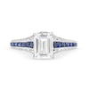 Thumbnail Image 3 of Vera Wang Love Collection 1.45 CT. T.W. Emerald-Cut Certified Diamond and Sapphire Engagement Ring in 14K White Gold