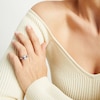 Thumbnail Image 2 of Vera Wang Love Collection 1.23 CT. T.W. Emerald-Cut Diamond and Sapphire Three Stone Engagement Ring in 14K White Gold
