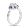 Thumbnail Image 3 of Vera Wang Love Collection 1.23 CT. T.W. Emerald-Cut Diamond and Sapphire Three Stone Engagement Ring in 14K White Gold