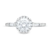 1.50 CT. T.W. Certified Lab-Created Diamond Frame Sideways Three Stone Engagement Ring in 14K White Gold (F/SI2)