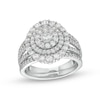 Thumbnail Image 1 of 1.45 CT. T.W. Diamond Triple Row Scallop Frame Bridal Set in 10K White Gold