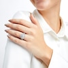Thumbnail Image 2 of 1.45 CT. T.W. Diamond Triple Row Scallop Frame Bridal Set in 10K White Gold