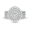 Thumbnail Image 4 of 1.45 CT. T.W. Diamond Triple Row Scallop Frame Bridal Set in 10K White Gold