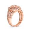 Thumbnail Image 3 of 1.45 CT. T.W. Diamond Triple Row Scallop Frame Bridal Set in 10K Rose Gold