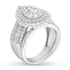 Thumbnail Image 3 of 2.23 CT. T.W. Pear Multi-Diamond Scallop Teardrop Frame Bridal Set in 10K White Gold