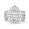 Thumbnail Image 4 of 2.23 CT. T.W. Pear Multi-Diamond Scallop Teardrop Frame Bridal Set in 10K White Gold