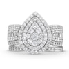 Thumbnail Image 4 of 1.23 CT. T.W. Pear Multi-Diamond Teardrop Bow-Tie Bridal Set in 10K White Gold