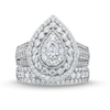 Thumbnail Image 4 of 1.95 CT. T.W. Pear Multi-Diamond Teardrop Frame Multi-Row Bridal Set in 10K White Gold