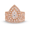 Thumbnail Image 4 of 1.95 CT. T.W. Pear Multi-Diamond Teardrop Frame Multi-Row Bridal Set in 10K Rose Gold