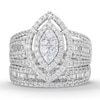 Thumbnail Image 4 of 1.69 CT. T.W. Marquise Multi-Diamond Vintage-Style Bridal Set in 10K White Gold