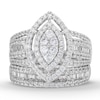 Thumbnail Image 3 of 1.69 CT. T.W. Marquise Multi-Diamond Vintage-Style Bridal Set in 10K White Gold