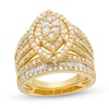 Thumbnail Image 1 of 1.69 CT. T.W. Marquise Multi-Diamond Vintage-Style Bridal Set in 10K Gold