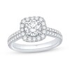 Thumbnail Image 1 of 1.58 CT. T.W. Diamond Cushion Frame Double Row Engagement Ring in 14K White Gold (I/I1)