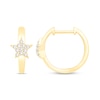 Thumbnail Image 1 of 0.145 CT. T.W. Multi-Diamond Star Hoop Earrings in 10K Gold