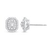 Thumbnail Image 1 of 0.38 CT. T.W. Emerald Multi-Diamond Octagon Stud Earrings in 10K White Gold