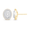 Thumbnail Image 1 of 0.58 CT. T.W. Oval Multi-Diamond Polished Frame Stud Earrings in 10K Gold