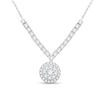 Thumbnail Image 1 of 0.80 CT. T.W. Multi-Diamond Dangle Chevron Necklace in 10K White Gold