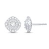 0.95 CT. T.W. Multi-Diamond Cushion Frame Stud Earrings in 10K White Gold